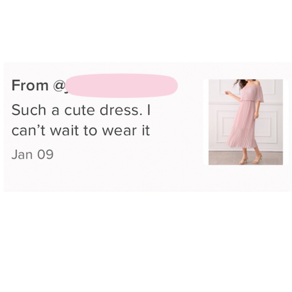 Off Shoulder Pleated Pastel Pink Dress - Picture 6 of 7